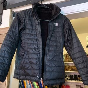 Northface Girls size 10/12 Reversible coat! EUC